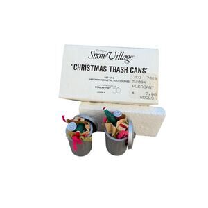 Dept 56 Snow Village "Christmas Trash Cans" Set of 2 (#52094)